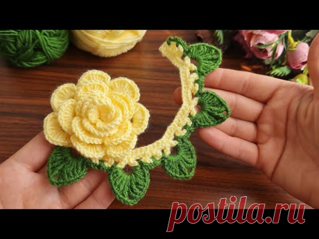 3D⚡Wow Amazing 💯👌 Super very easy crochet rose flower motif making for beginners