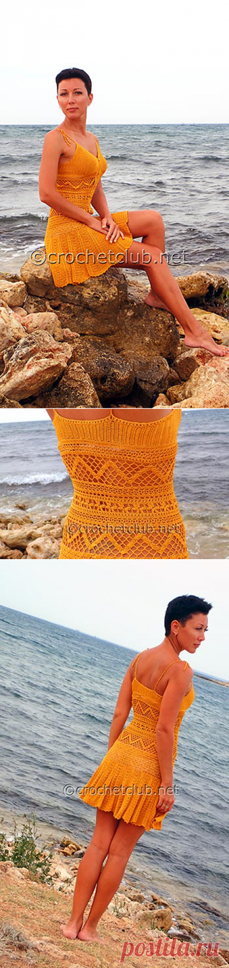 Золотистый сарафан крючком - Вязание Крючком. Блог Настика