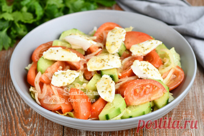 Быстрый овощной салат с творожным сыром в отличной заправке: