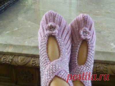 Тапочки вязание для женщин <!--if(Вязание для женщин)-->- Вязание для женщин<!--endif--> - Схемы вязания крючком и спицами - Вязание