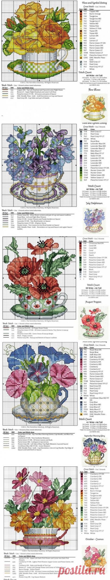 Цветочный календарь / Схемы вышивки крестиком / PassionForum - мастер-классы по рукоделию