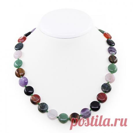 1.491 р-м-н Самоцветы-плоские круглые 15мм, бусы 47см