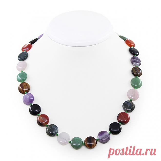 1.491 р-м-н Самоцветы-плоские круглые 15мм, бусы 47см