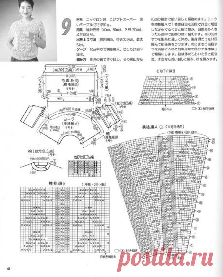 Нежный пуловер спицами. Вяжем по схемам