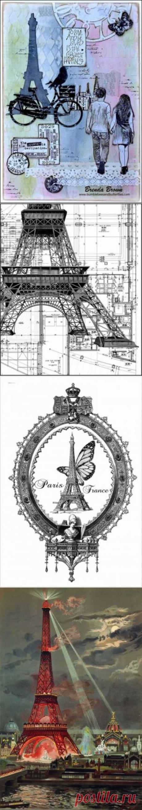 Эйфеллева башня. Париж / Декупаж / Картинки для декупажа