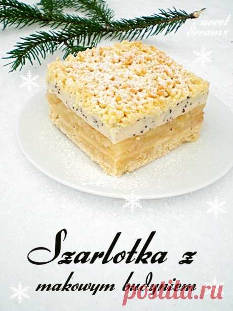 Szarlotka z makowym budyniem