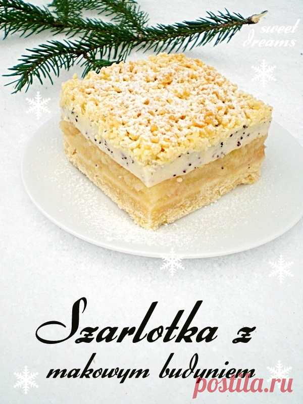 Szarlotka z makowym budyniem