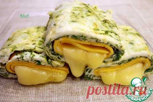 Двухслойный омлет с сыром – кулинарный рецепт