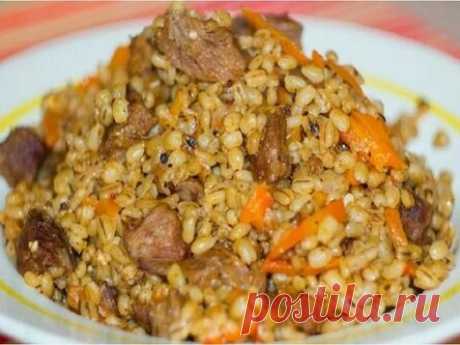 Оторваться невозможно! Необыкновенно вкусный плов из перловки с мясом.