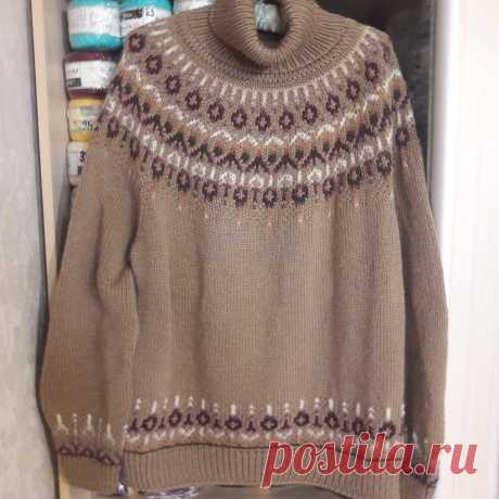 Свитер с жаккардовой кокеткой. Часть № 3 | SVG Вязание спицами и крючком | Яндекс Дзен