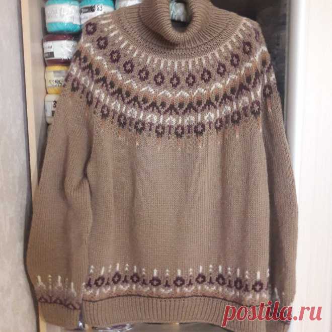 Свитер с жаккардовой кокеткой. Часть № 3 | SVG Вязание спицами и крючком | Яндекс Дзен