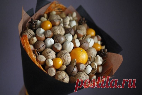 Букеты из орехов (79 фото) - пошаговые инструкции создания букетов для мужчин и женщин