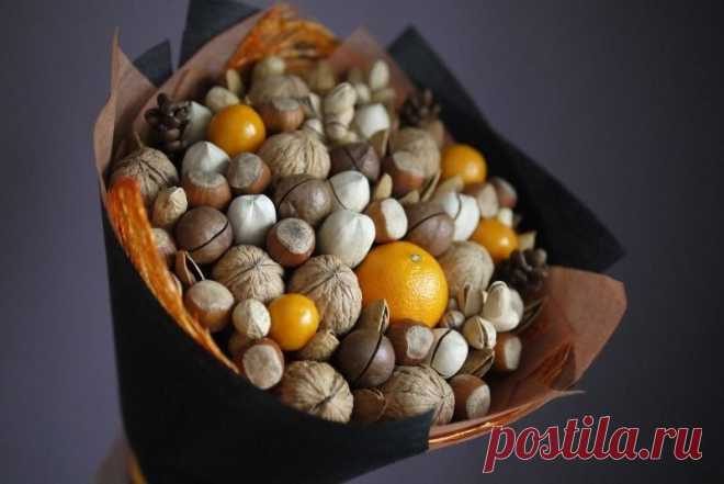 Букеты из орехов (79 фото) - пошаговые инструкции создания букетов для мужчин и женщин