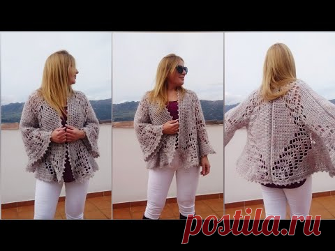 Chaqueta Cotton Candy a Crochet ✨(Parte 1 de 2 ) paso a paso todas las tallas