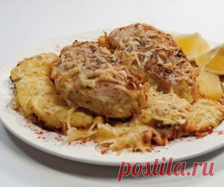 Куриные грудки, запеченные в сливках под сыром