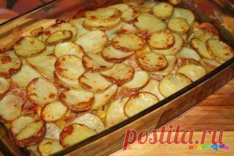 Кабачки запеченные с картошкой в духовке