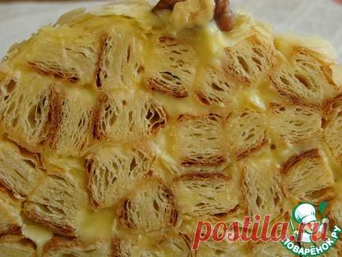 Миндальное полено из слоеного теста - кулинарный рецепт