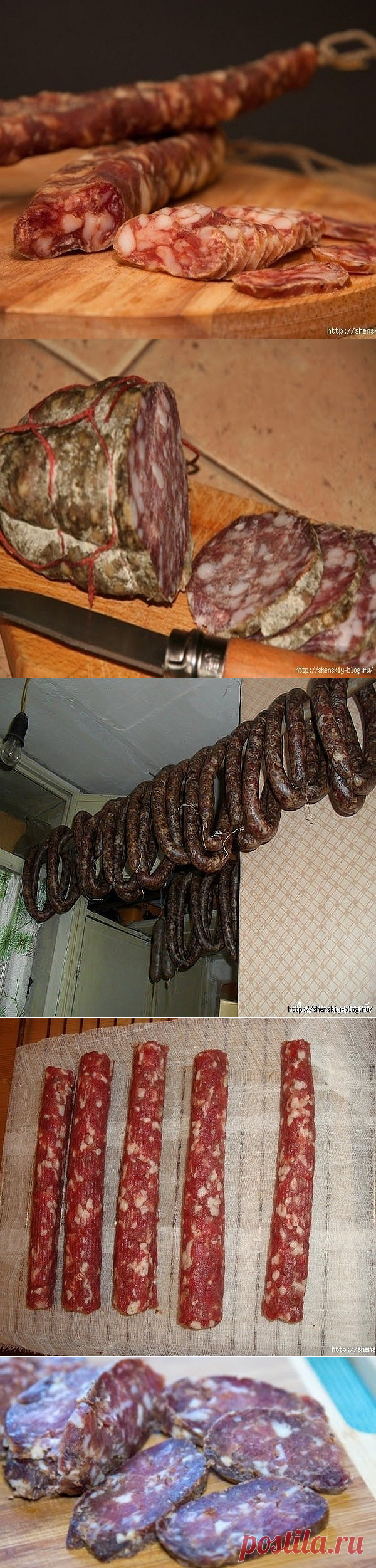 Натуральные сухие сыровяленые колбасы.