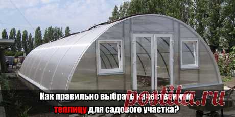 Как правильно выбрать качественную теплицу для садового участка? | Полезные советы