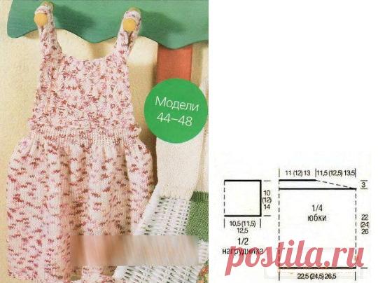 Сарафан для девочки спицами 1-2-3-4-5 года. Схемы и описание, видео, фото. Теплый, розовый, ажурный