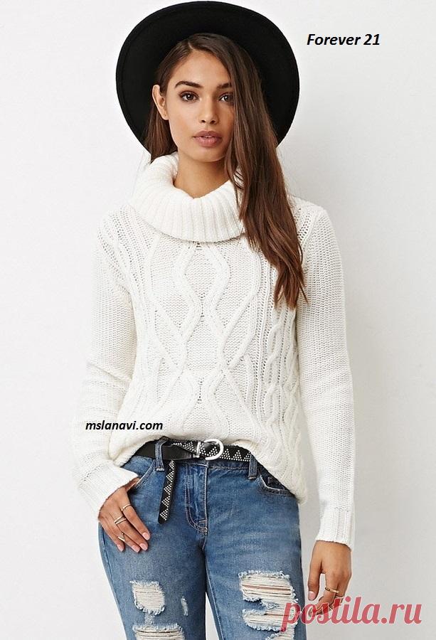 Пуловер с забавными аранами из Forever 21 - СХЕМЫ #ВязаниеСпицами