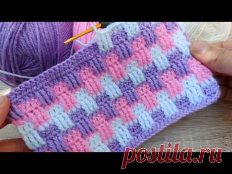 How to crochet knitting model.Tığ işi cok kolay örgü battaniye yelek modeli