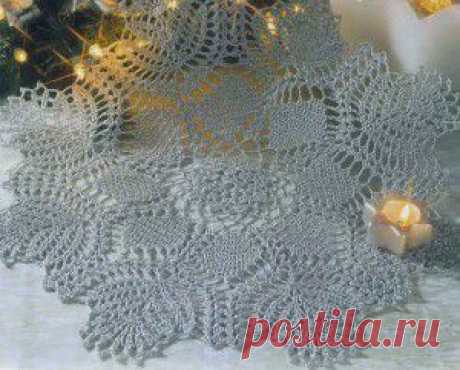 Серебристая салфетка - вязание крючком на kru4ok.ru