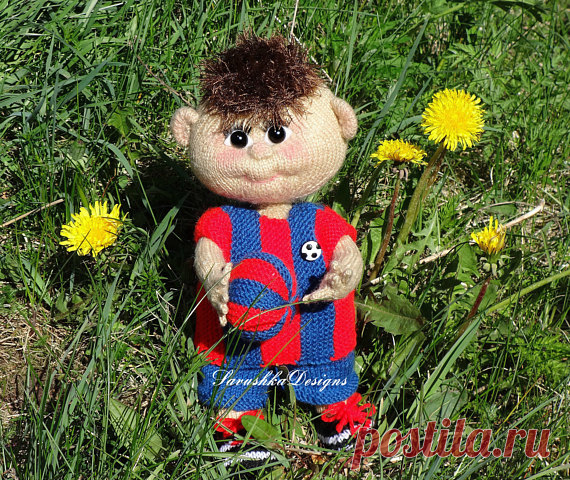 Doll Knitting Pattern Football Soccer Doll / Amigurumi doll