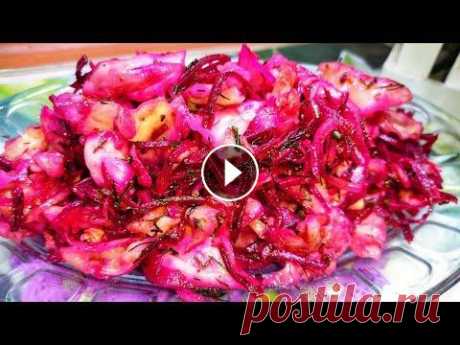 ЭТО ПРОСТО БОМБА! САЛАТ НА КАЖДЫЙ ДЕНЬ! Самый Вкусный Салат из свеклы и Капусты. ингредиенты 300гр капусты 1 свекла 1лук 1зуб чеснока укроп соль 0.5 чл сахара 1 чл паприка острый перец по вкусу 0.5 чл кинзы 50 мл раст.масла 1 чд ук...