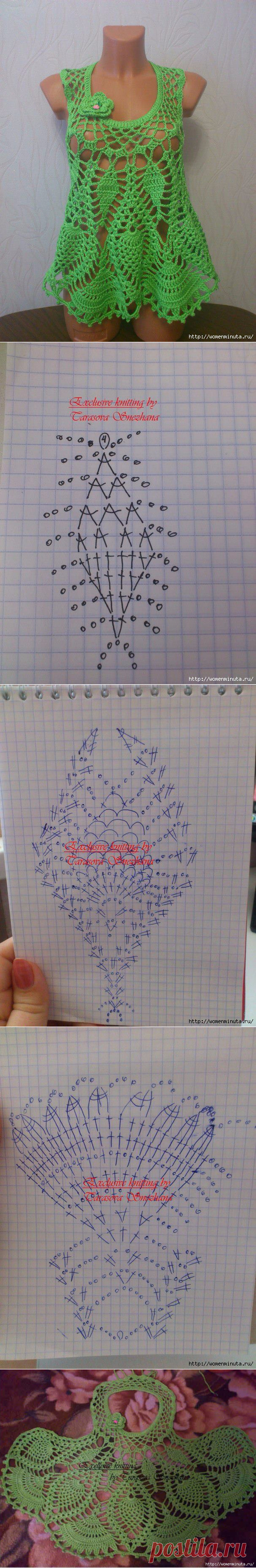 Воздушный летний топ крючком.