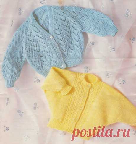 baby cardigan knitting pattern vintage PDF lace and dolman sleeve designs in size 18-20 inches dk This item is a PDF file of the knitting pattern for these gorgeous cardigans. In sizes 18-12 inches, a pretty lace design and an unusal dolman sleeve cardi. A lovely pattern.    The pattern will be available for download upon receipt of payment, for you to print out or read from your computer.    The items are knit in double knitting yarn.    Happy knitting
