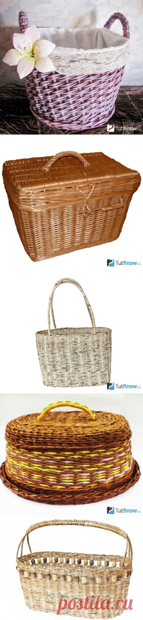 Плетение корзины из газет своими руками
