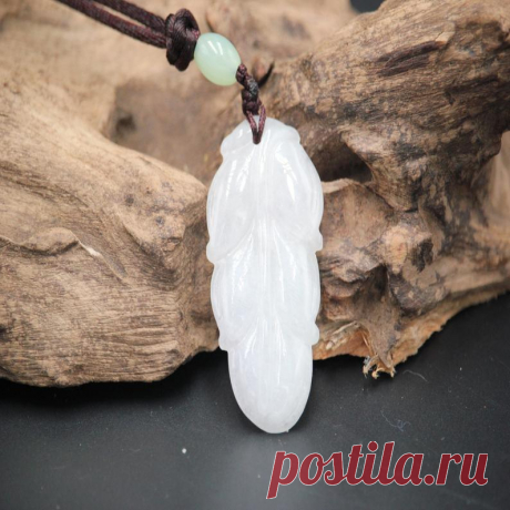 Leaf Jade Pendant-A Grade Jade Necklace White Jade | Etsy