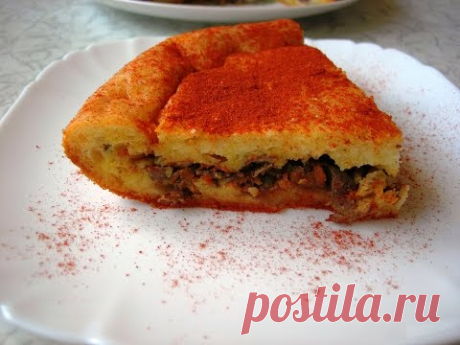 Закусочный пирог с куриной печенью