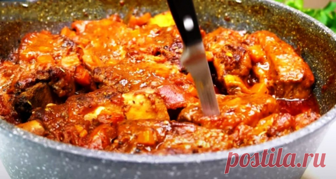 Мясо «Томленное». Любое мясо, приготовленное таким способом, получается нежным и тающим во рту | Кулинарушка - Вкусные Рецепты