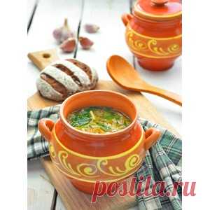 Постные щи в горшочке