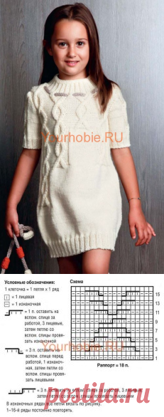 Платье  с рельефными арапами. Описание, схема | УЮТНЫЙ ДОМ