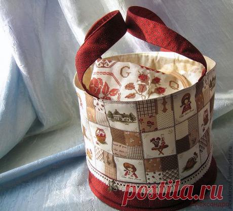 Корзинка текстильная для рукоделия - рукоделие,подарок,шитье,корзинка для рукоделия