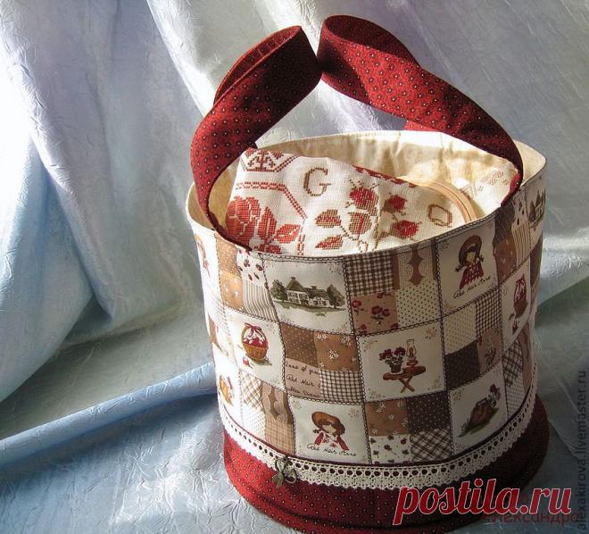 Корзинка текстильная для рукоделия - рукоделие,подарок,шитье,корзинка для рукоделия