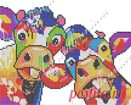 Схема для вишивки бісером W-446 Коровки