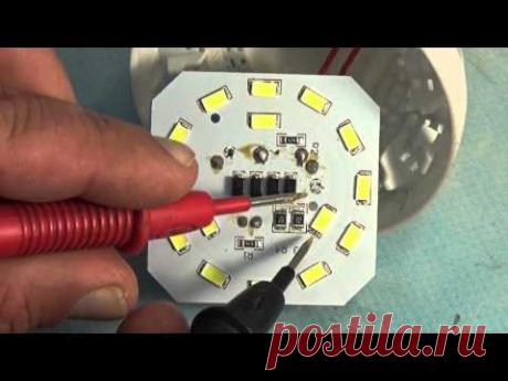 Простая светодиодная лампа схема ремонт