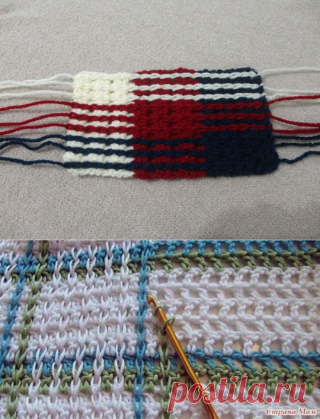 Шотландский узор, связанный крючком