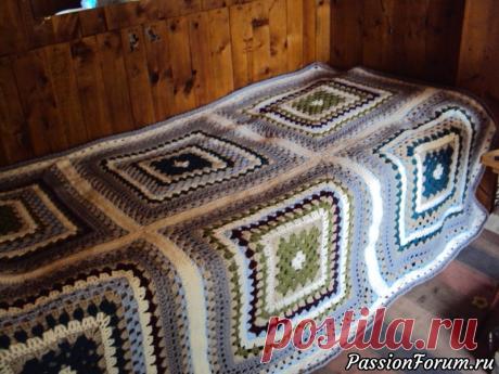 Первая работа крючком - ПЛЕД - запись пользователя Бабушка Люда (Людмила) в сообществе Вязание крючком в категории Вязаные крючком аксессуары