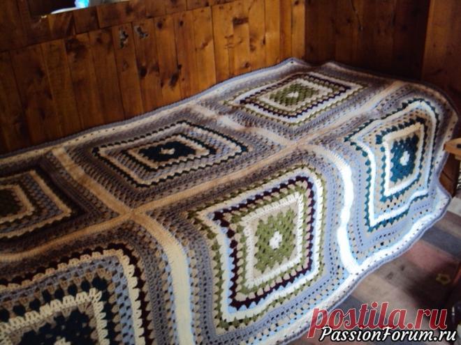 Первая работа крючком - ПЛЕД - запись пользователя Бабушка Люда (Людмила) в сообществе Вязание крючком в категории Вязаные крючком аксессуары