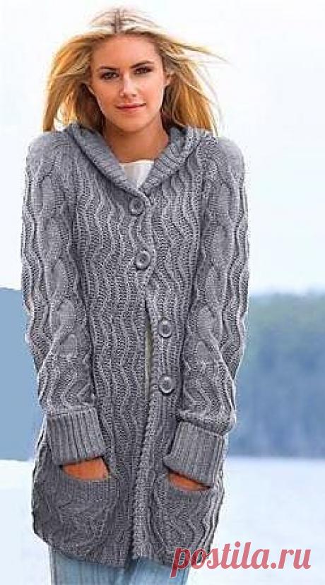 Вязаный кардиган.