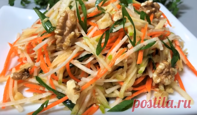 Вкусный витаминный салат с черной редькой 