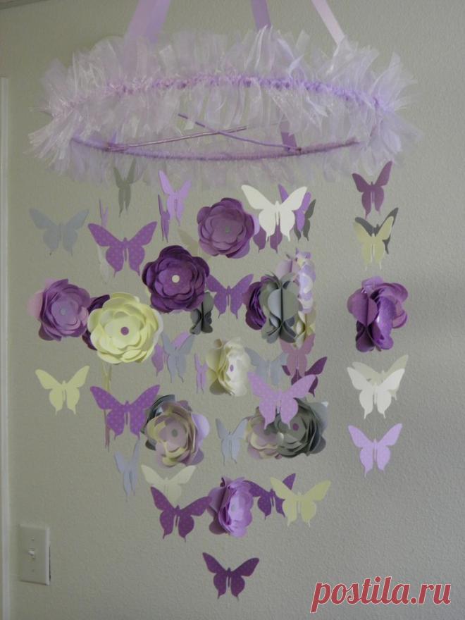 Flower and Butterfly Paper Mobile - OLYMPUS DIGITAL CAMERA Lavender | Flickr - Photo Sharing!