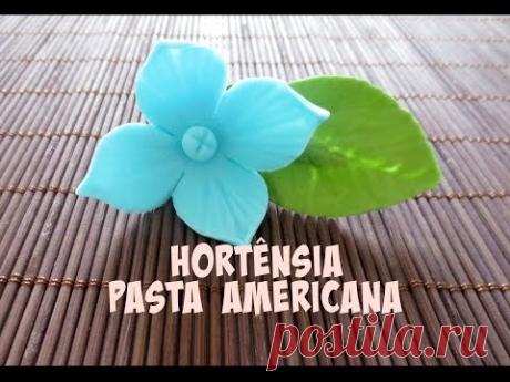 Como Fazer Flor Hortênsia de Pasta Americana - Passo a Passo Simples