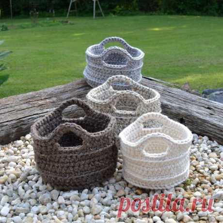 Корзинки из пряжи спагетти - perchinka63.ru