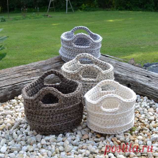 Корзинки из пряжи спагетти - perchinka63.ru